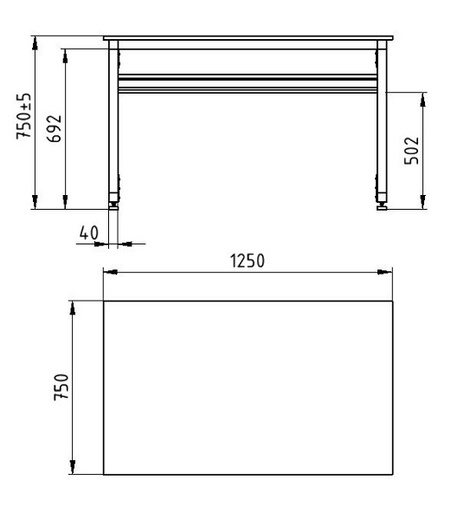 Stůl SKA2N-0.75x1.25