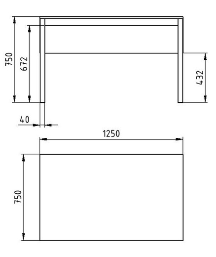Stůl SKA4NČD-0.75x1.25