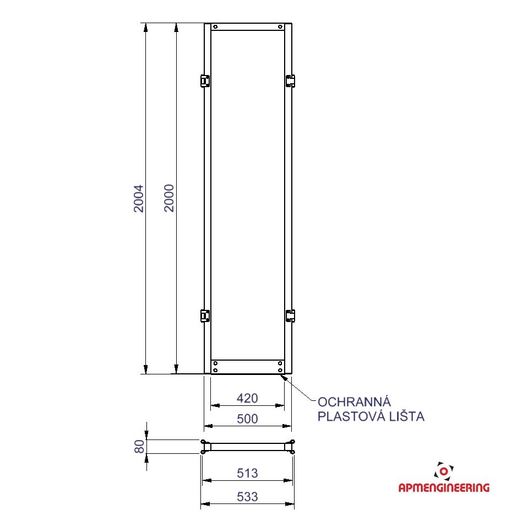 STKLČP-P0.5x2 Stěna STKLČP-P0.5x2