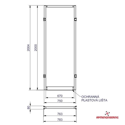 STKLČP-P0.75x2 Stěna STKLČP-P0.75x2